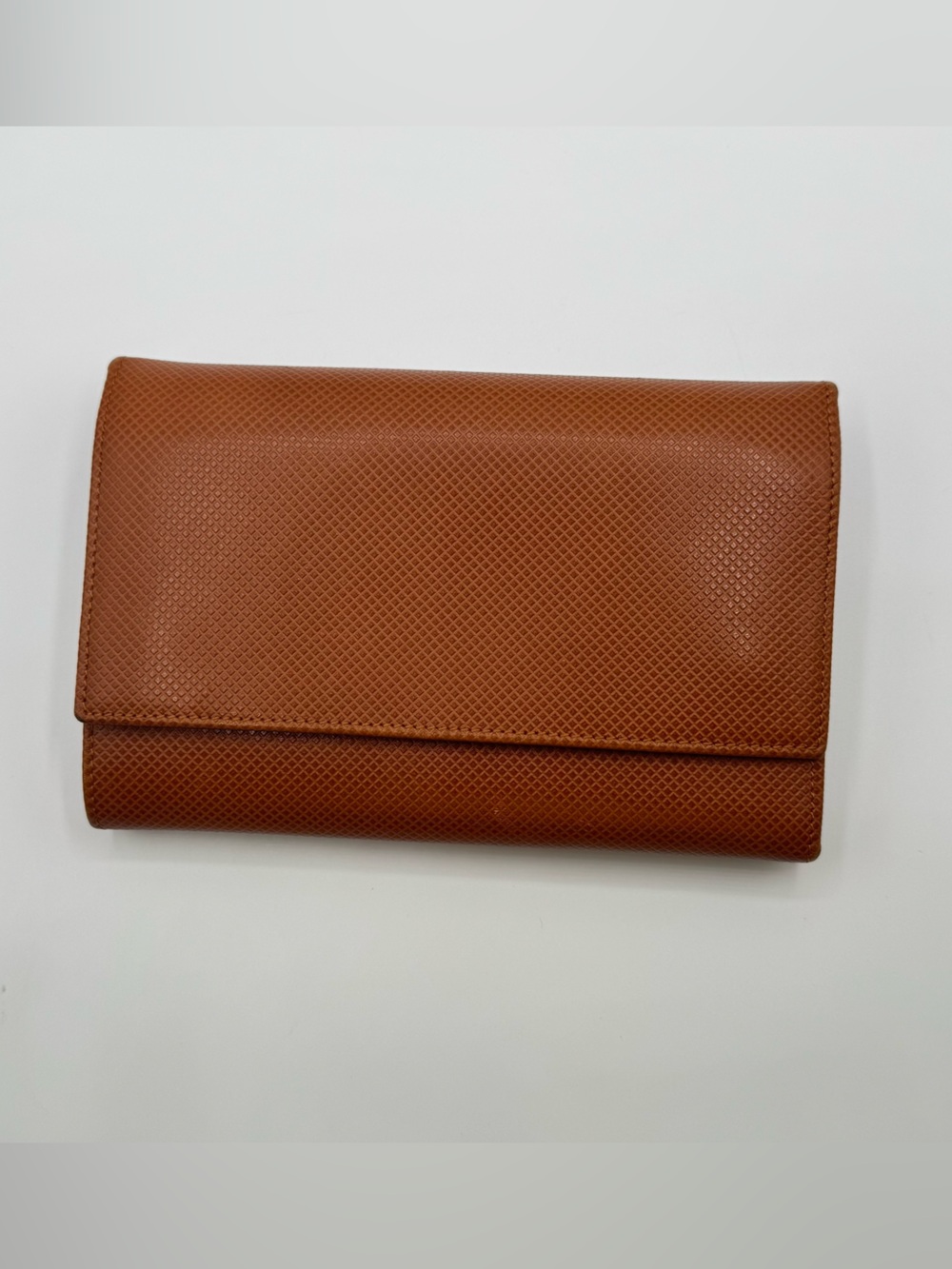 Vintage Giorgio Armani Textured Cognac Leather Fold Wallet